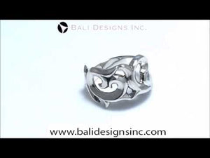 Sterling Silver handcrafted elegant designer ring wholesale from Bali, Indonesia with polished and oxidized finish