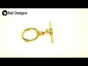 18K Gold Overlay Decorative Wire Toggle Clasp with polished finish, handcrafted in India