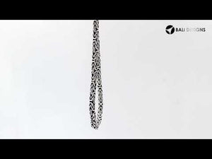 Wholesale sterling silver Byzantine square-link chain with lobster clasp, handcrafted Balinese design.