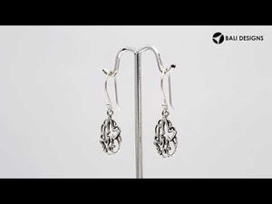 Wholesale Sterling Silver Marquise Drop Minimalist Dangle Earrings With Polished Finish Handcrafted In Bali