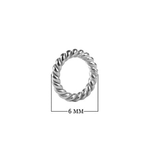 Handcrafted twisted rope band ring in silver overlay over copper with oxidized finish, artisan jewelry from India.