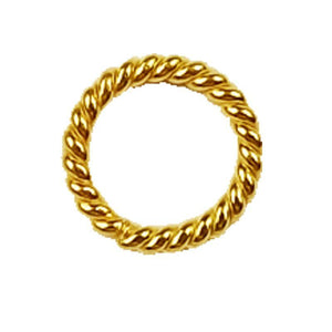JOG-102-6MM 18K Gold Overlay Twisted Jump Ring Open Beads Bali Designs Inc