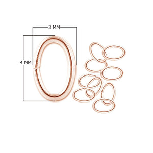 JORG-104-4X3MM Rose Gold Overlay Oval Open Jump Ring Beads Bali Designs Inc