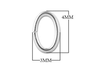 JOSF-104-4X3MM Silver Overlay Oval Open Jump Ring Beads Bali Designs Inc