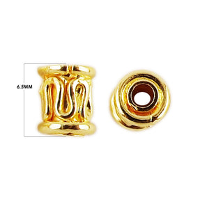 18K Gold Overlay Tube Over Copper decorative Bali style jewelry component handcrafted in India for wholesale