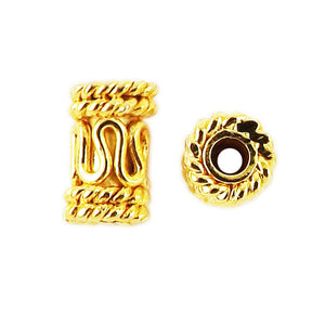 18K Gold Overlay Tube Over Copper decorative Bali style jewelry component handcrafted in India for wholesale