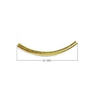18K Gold Overlay Tube Over Copper smooth curved Bali style jewelry component handcrafted in India for wholesale