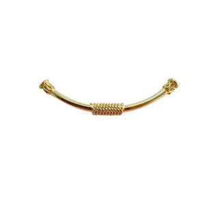 18K Gold Overlay Tube Over Copper curved Bali style jewelry component handcrafted in India for wholesale