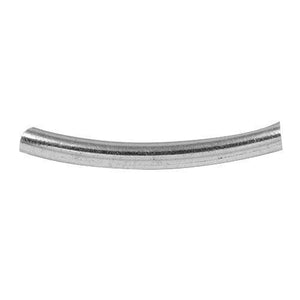 Curved silver overlay over copper tube bead handcrafted in India for wholesale jewelry components