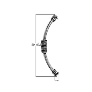 Silver overlay over copper granulated center tube bead handcrafted in India with oxidized silver finish for wholesale jewelry making