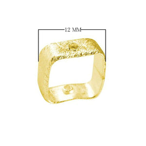 18K Gold Overlay Copper open-form jewelry ring component with textured polished finish and functional side holes, handcrafted in India for wholesale jewelry manufacturing and professional design use.