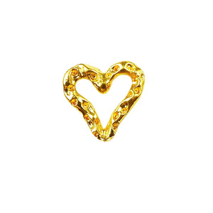18K Gold Overlay textured heart connector handcrafted jewelry component wholesale India