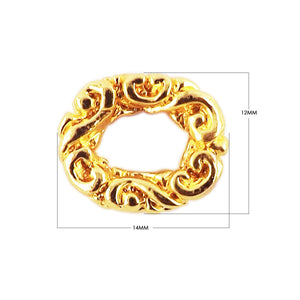 18K Gold Overlay Over Copper ornate oval connector handcrafted jewelry component wholesale India