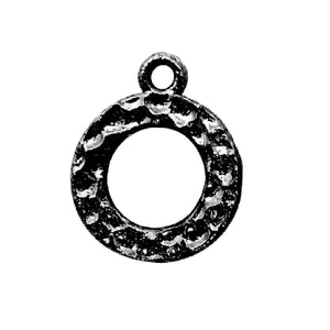 Handcrafted circular pendant connector with Black Rhodium Overlay Over Copper, artisan jewelry component made in India for wholesale