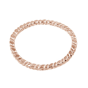 Handcrafted twisted round ring findings with rose gold overlay over copper, made in India.