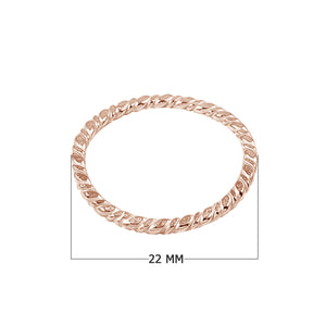 Handcrafted twisted round ring findings with rose gold overlay over copper, made in India.