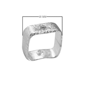 Geometric open frame silver overlay over copper ring blank with wide band and center hole handcrafted in India for wholesale jewelry making