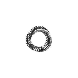 Handcrafted twisted rope ring finding made with silver overlay over copper from India
