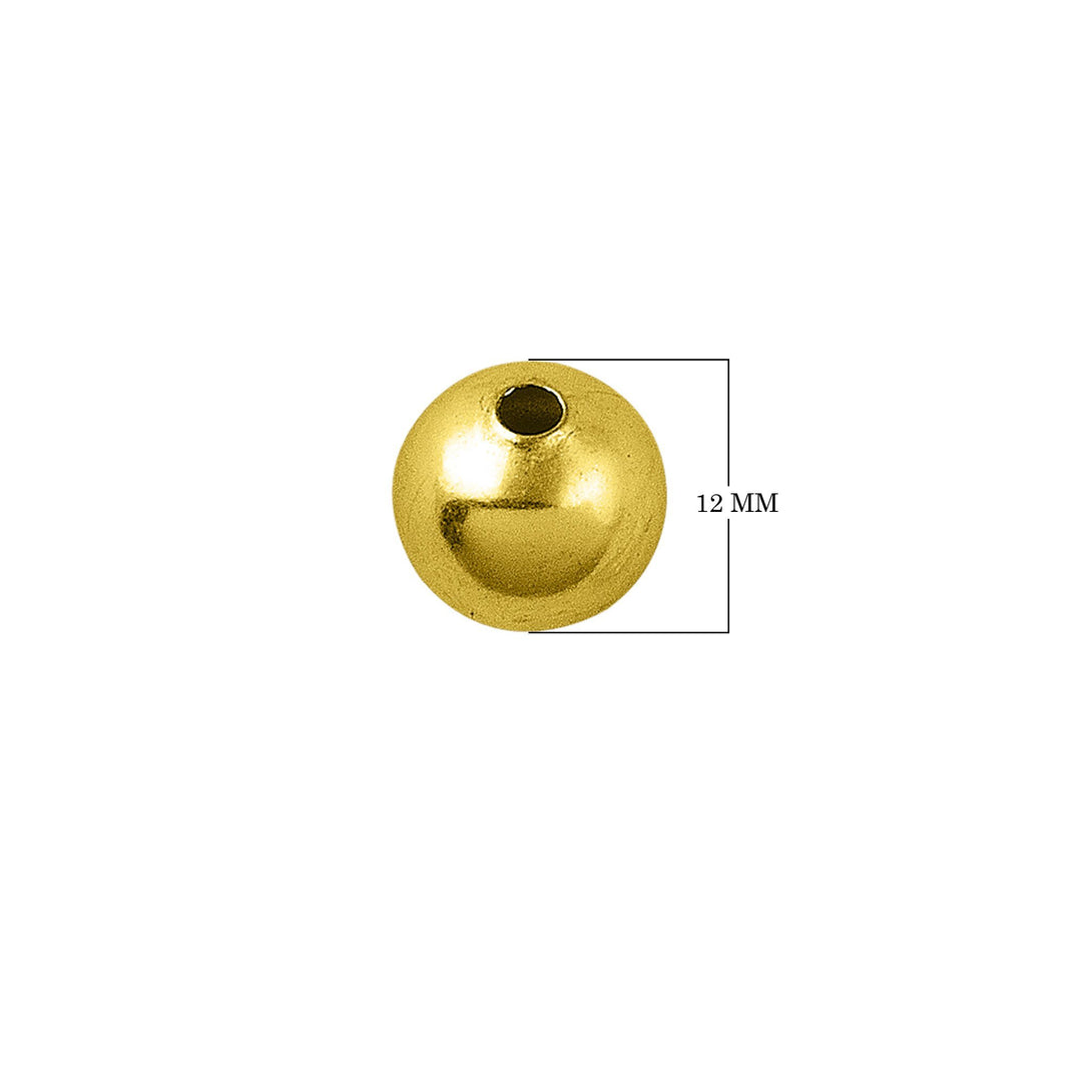 SBG-100-12MM 18K Gold Overlay Seamless Bead Beads Bali Designs Inc 
