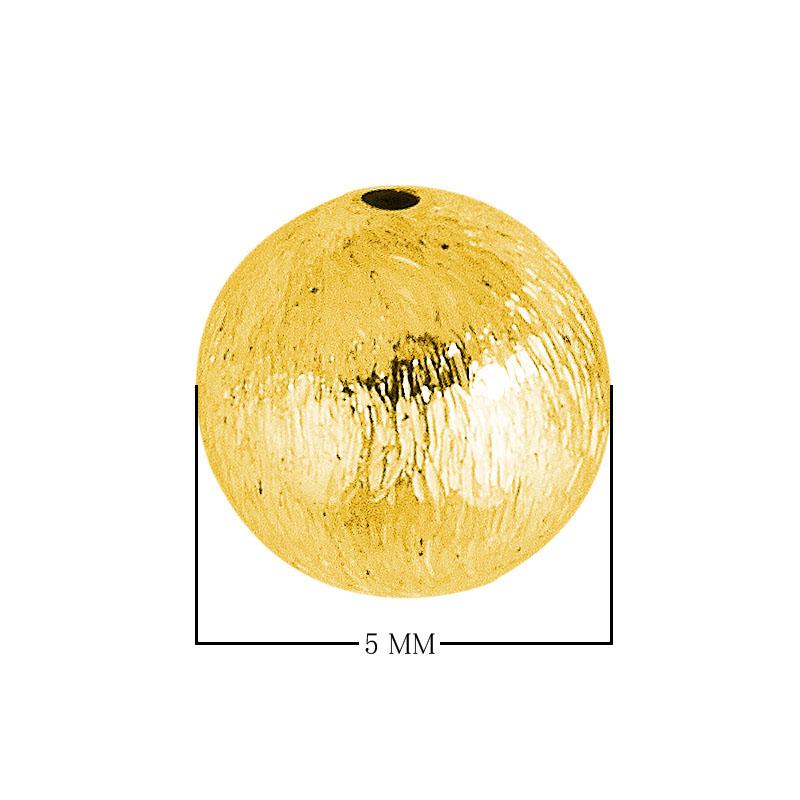 SBG-101-5MM 18K Gold Overlay Seamless Bead Brushed Finish Beads Bali Designs Inc