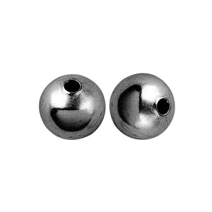 Black rhodium overlay seamless copper beads handcrafted in India with polished metallic finish for wholesale jewelry making