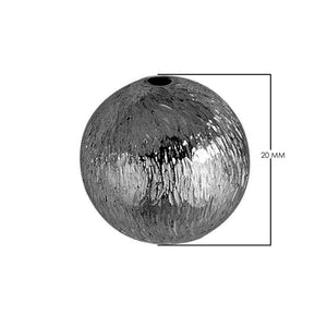 SBR-101-20MM Black Rhodium Overlay Seamless Bead Brushed Finish Beads Bali Designs Inc