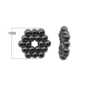 Black rhodium overlay copper spacer beads handcrafted in India for wholesale jewelry making