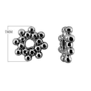 SBR-110-7MM Black Rhodium Overlay Spacers Beads Bali Designs Inc