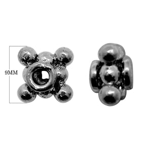 SBR-115-9MM Black Rhodium Overlay Spacer Beads Bali Designs Inc