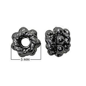 SBR-118 Black Rhodium Overlay Spacers Beads Bali Designs Inc