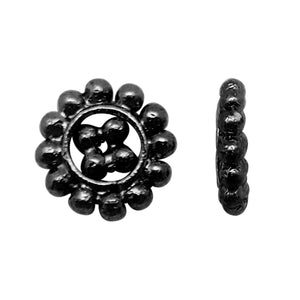 SBR-123-10MM Black Rhodium Overlay Spacers Beads Bali Designs Inc