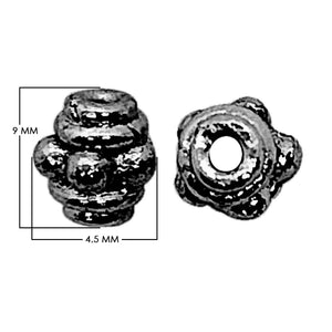 SBR-190 Black Rhodium Overlay Spacers Beads Bali Designs Inc