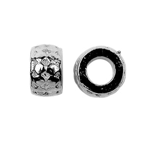 SBR-326 Black Rhodium Overlay Large Hole Spacers Beads Bali Designs Inc