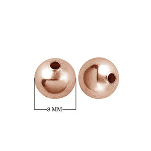 Rose Gold Overlay seamless round bead handcrafted in India with polished finish for wholesale jewelry making