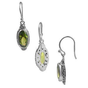 Sterling Silver Peridot Quartz Oval Shine Earrings For Wholesale Collection