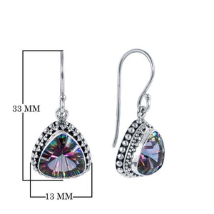 Sterling Silver Mystic Quartz Triangular Beaded Earrings For Wholesale Collection