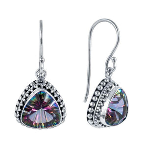 Sterling Silver Mystic Quartz Triangular Beaded Earrings For Wholesale Collection