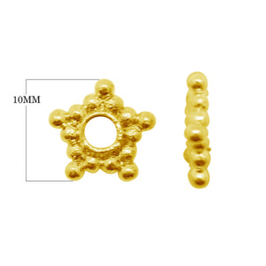 18K Gold Overlay Over Copper beaded spacer handcrafted in India with textured rounded design.