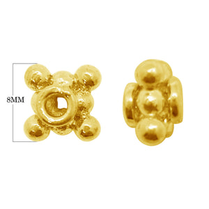 SG-115-8MM 18K Gold Overlay Spacers Beads Bali Designs Inc
