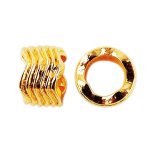 18K gold overlay large hole spacer bead handcrafted in India for wholesale jewelry making
