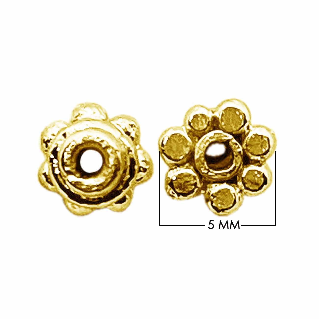 SG-138-5MM 18K Gold Overlay Spacer Beads Bali Designs Inc