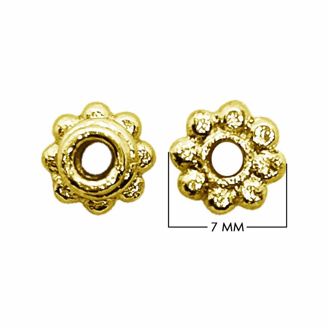 SG-138-7MM 18K Gold Overlay Spacer Beads Bali Designs Inc 