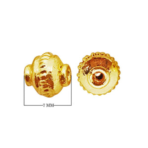 18K gold overlay over copper Bali-style spacer beads handcrafted in India for wholesale jewelry making