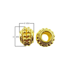 18K gold overlay beaded cluster Bali spacer bead handcrafted in India for wholesale jewelry making