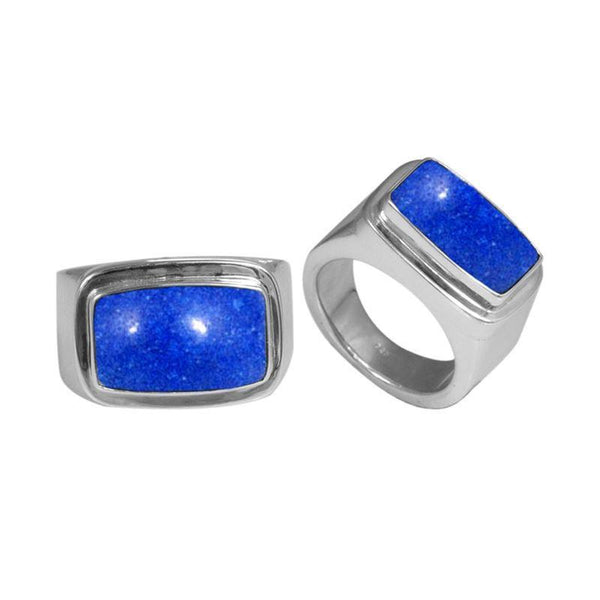SR-1847-LP-10" Sterling Silver Ring With Lapis Jewelry Bali Designs Inc 
