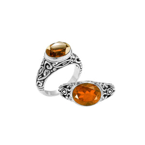 Sterling Silver handcrafted ring with Citrine Quartz wholesale from Bali, Indonesia