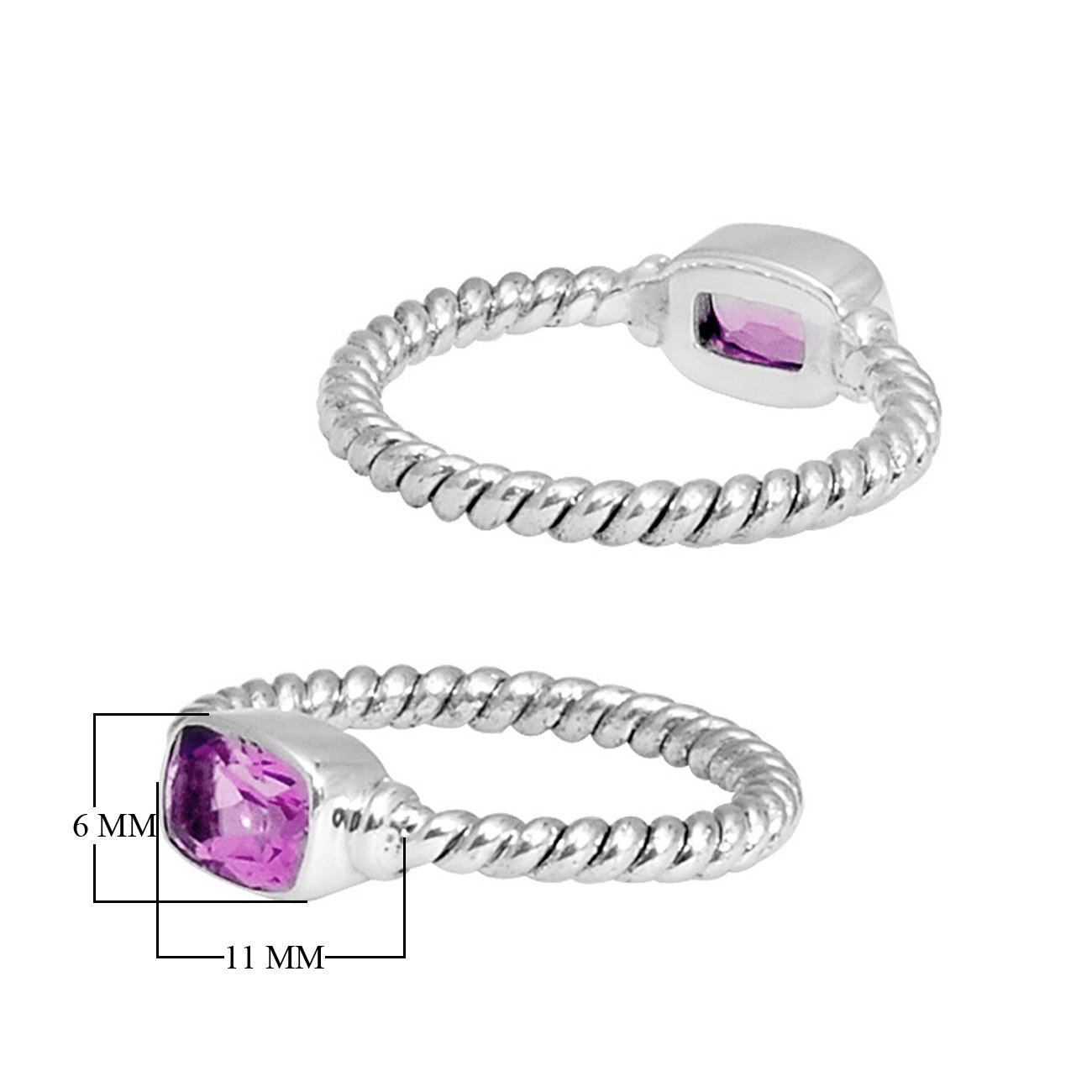 Wholesale Sterling Silver Pink Quartz Cushion Rope Ring – 925 Silver Jewelry From Bali