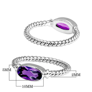 Wholesale Sterling Silver Amethyst Quartz Marquise Rope Ring – 925 Silver Jewelry From Bali