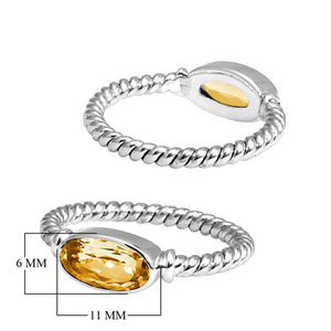 Wholesale Sterling Silver Citrine Quartz Marquise Rope Ring – 925 Silver Jewelry From Bali