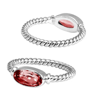 Wholesale Sterling Silver Garnet Quartz Marquise Rope Ring – 925 Silver Jewelry From Bali